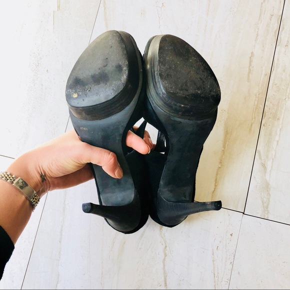 Black velvet BCBGMaxAzria stiletto pumps - Picture 5 of 8